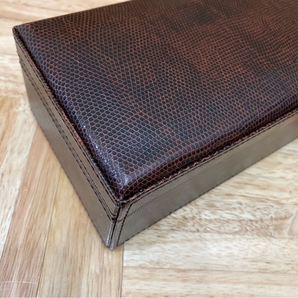 Brown Faux Leather Watch Box and Jewelry Organizer - Picture 7 of 11